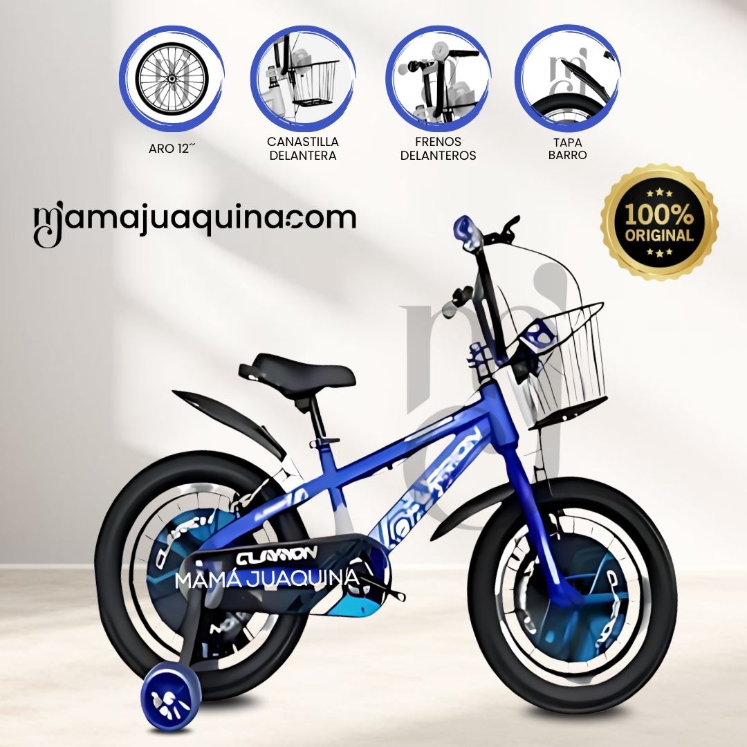Bicicleta Para Niños Aro 12 «CLARION» con Canasta Blue